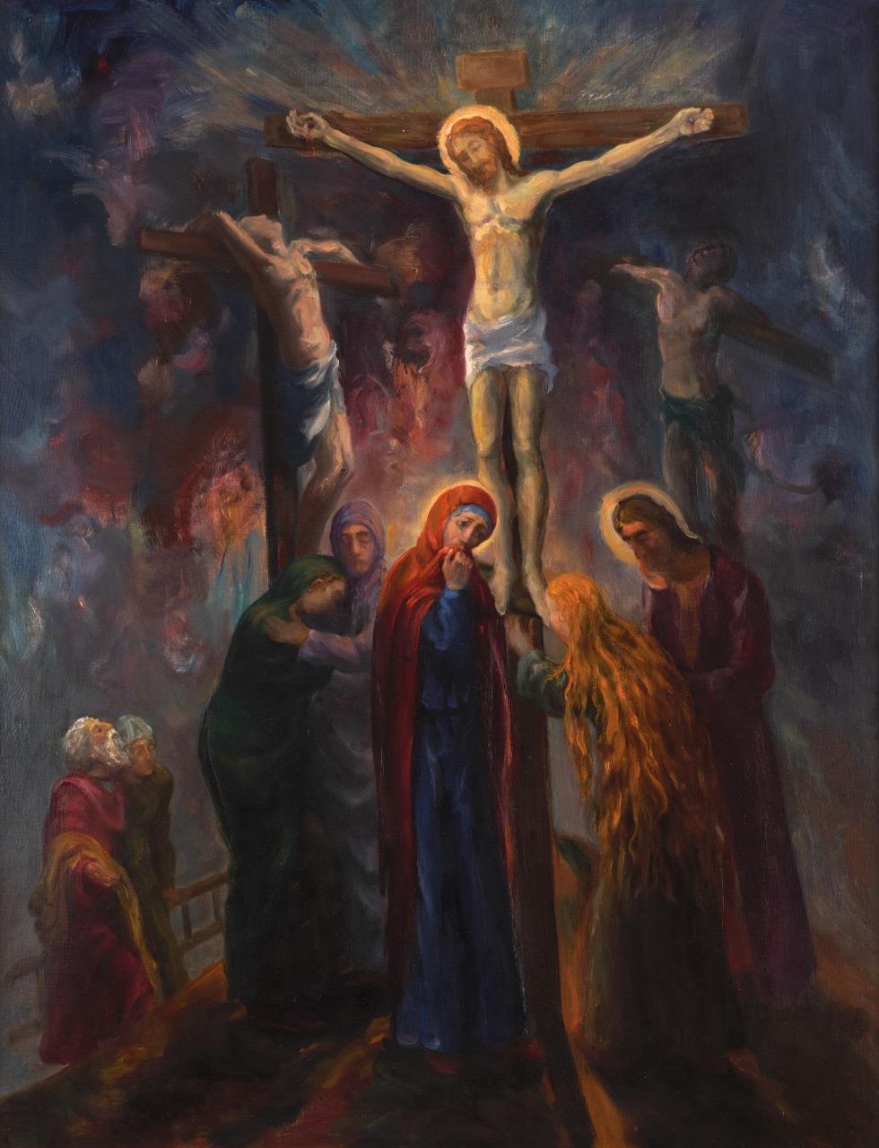 Crucifixion, 130x100 cm, oil on canvas - Painting by Taimuraz Aylarov