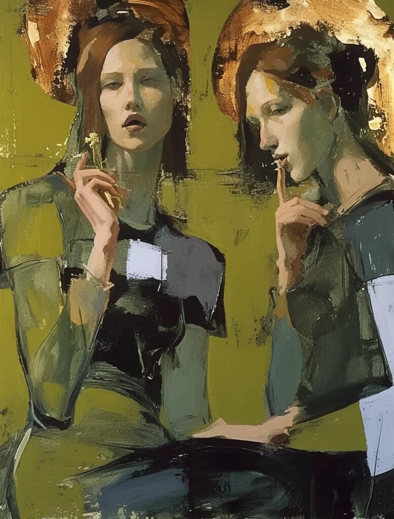 Mimicry, 120x90cm, Oil, acrylic, canvas - Painting by Babynina Anastasia