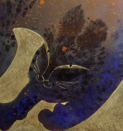 Gato, Acrílico sobre lienzo, pan de oro , 100x120 cm