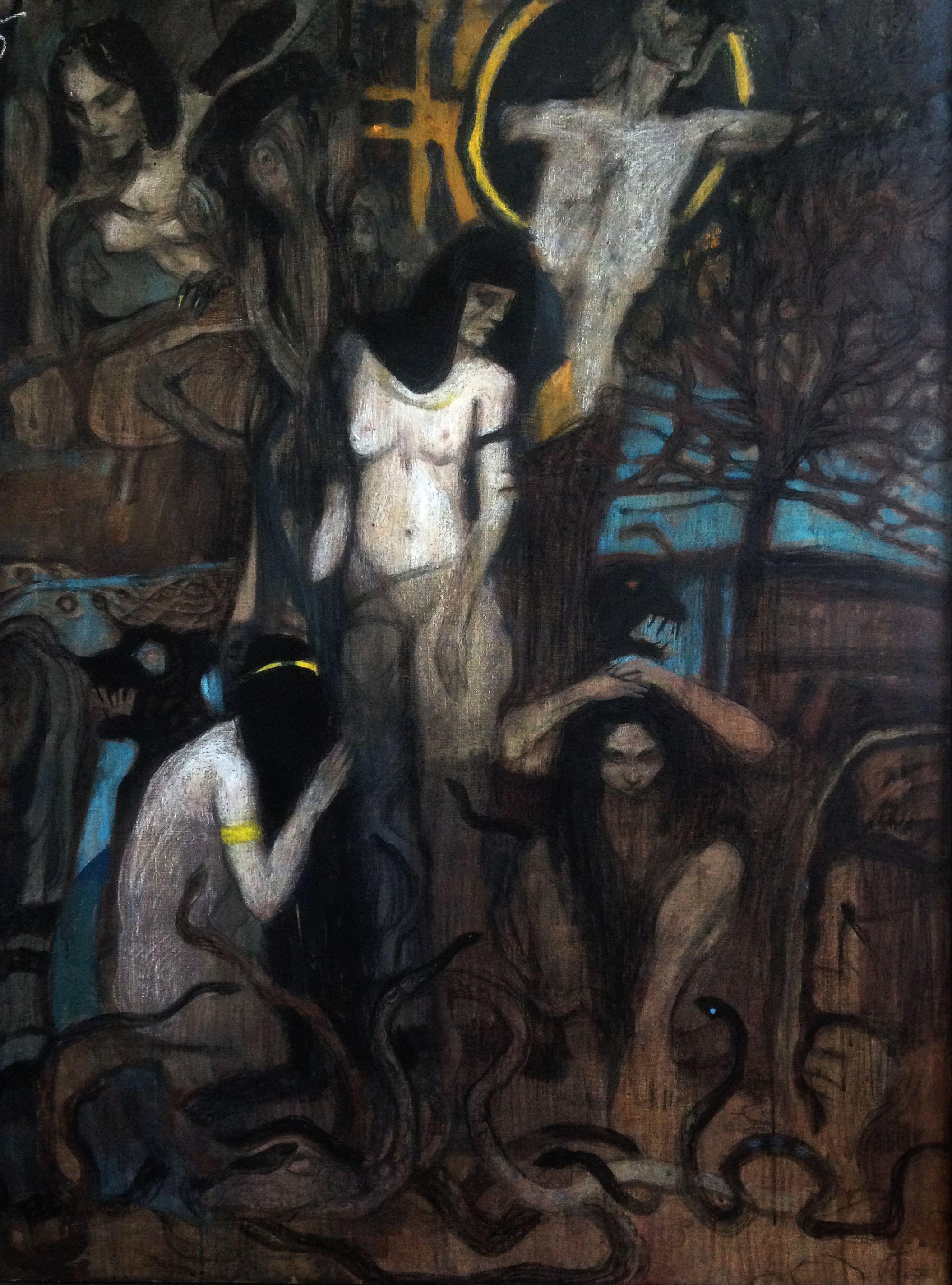 Ksenia Saldaeva Figurative Painting - Hecate. Virgo , 120x90 cm, oil on canvas