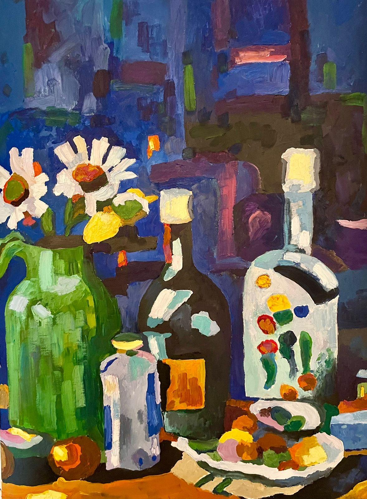 "Evening ", paper/oil, 70x50 cm.