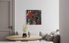 Still life with irises , 70x70cm, print on canvas.Edition 20 pcs.