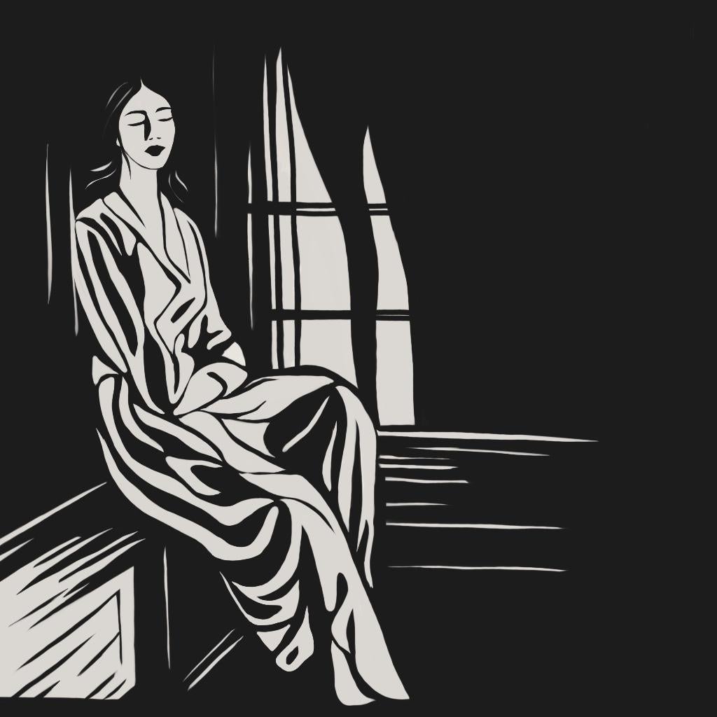 Lonely at the window , 50x50cm, print on canvas.Edition 20 pcs.