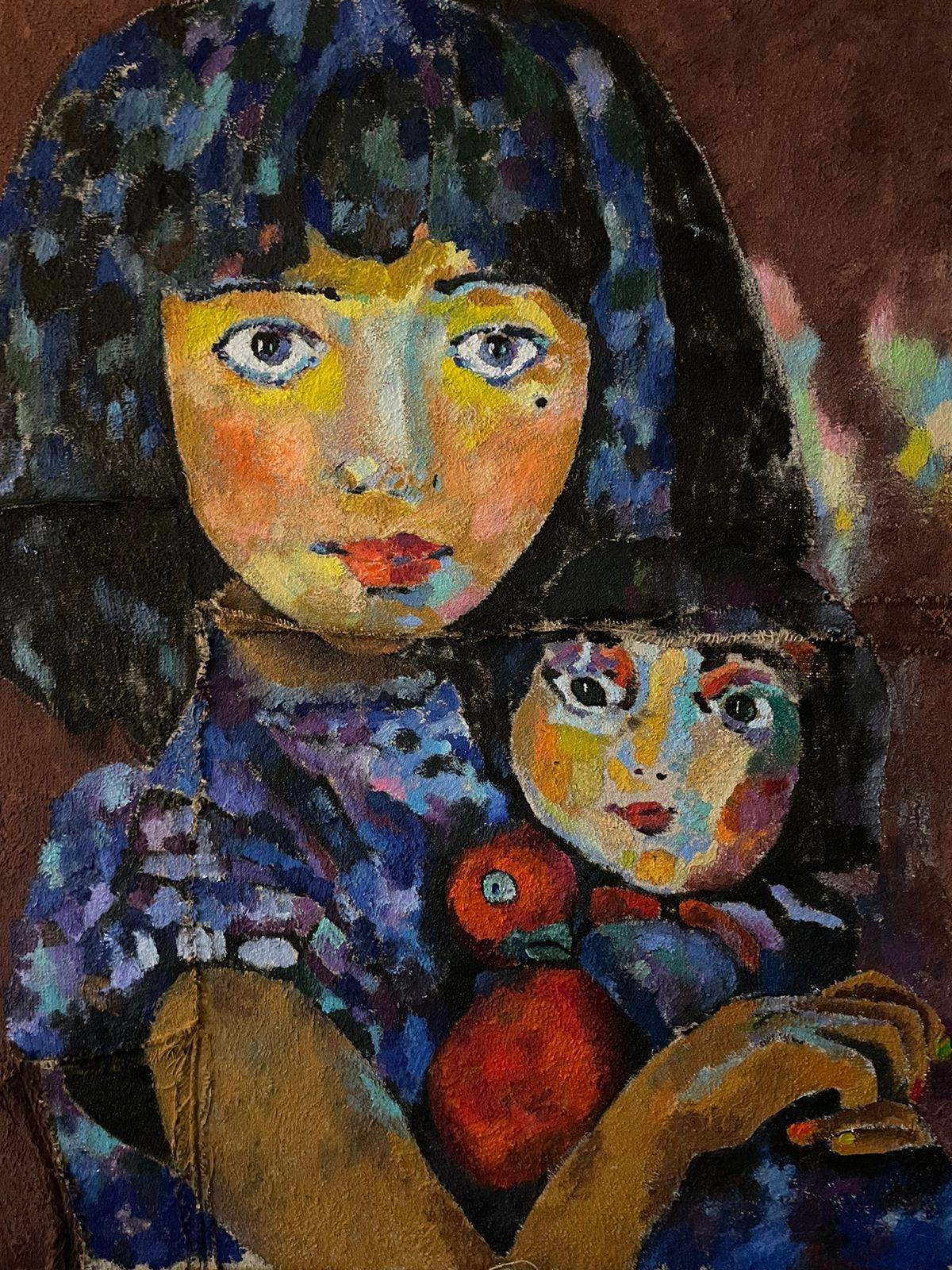 Mom
s cosmetic bag, 130x100, coffee bag, oil, sand