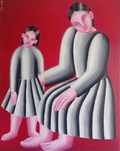 With my daughter, 50x40cm, oil on canvas