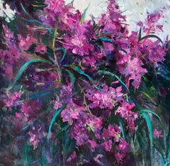 Fucsia , 50x50 cm, olio su tela