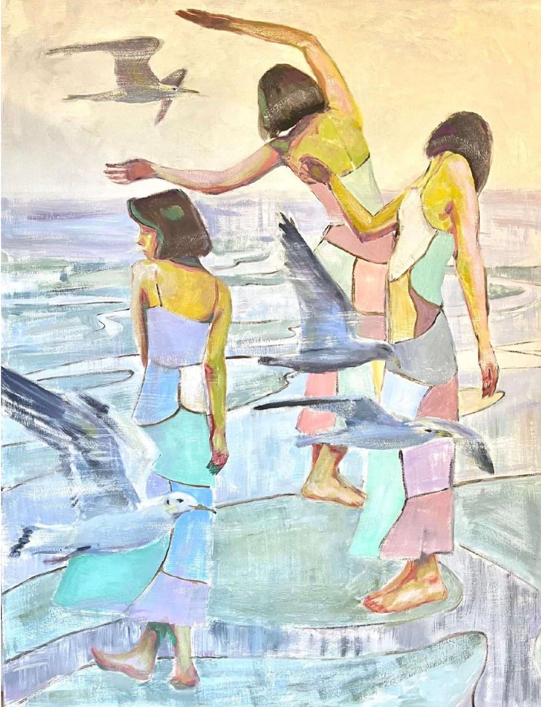 Over the Yenisei, 130x100cm , oil, canvas - Painting by Olga Bordey