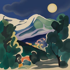 mountain landscape , 70x70cm, print on canvas.Edition 20 pcs.