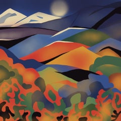 mountain landscape , 70x70cm, print on canvas.Edition 20 pcs.