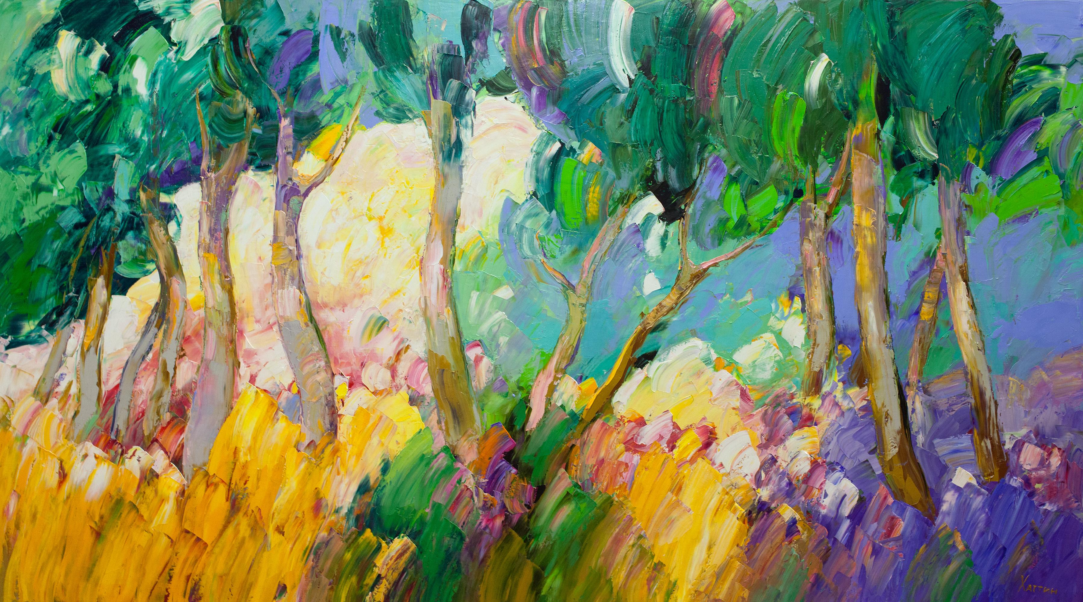 Paysage , 100x180 cm, huile sur toile - Art de Valeri Hatin