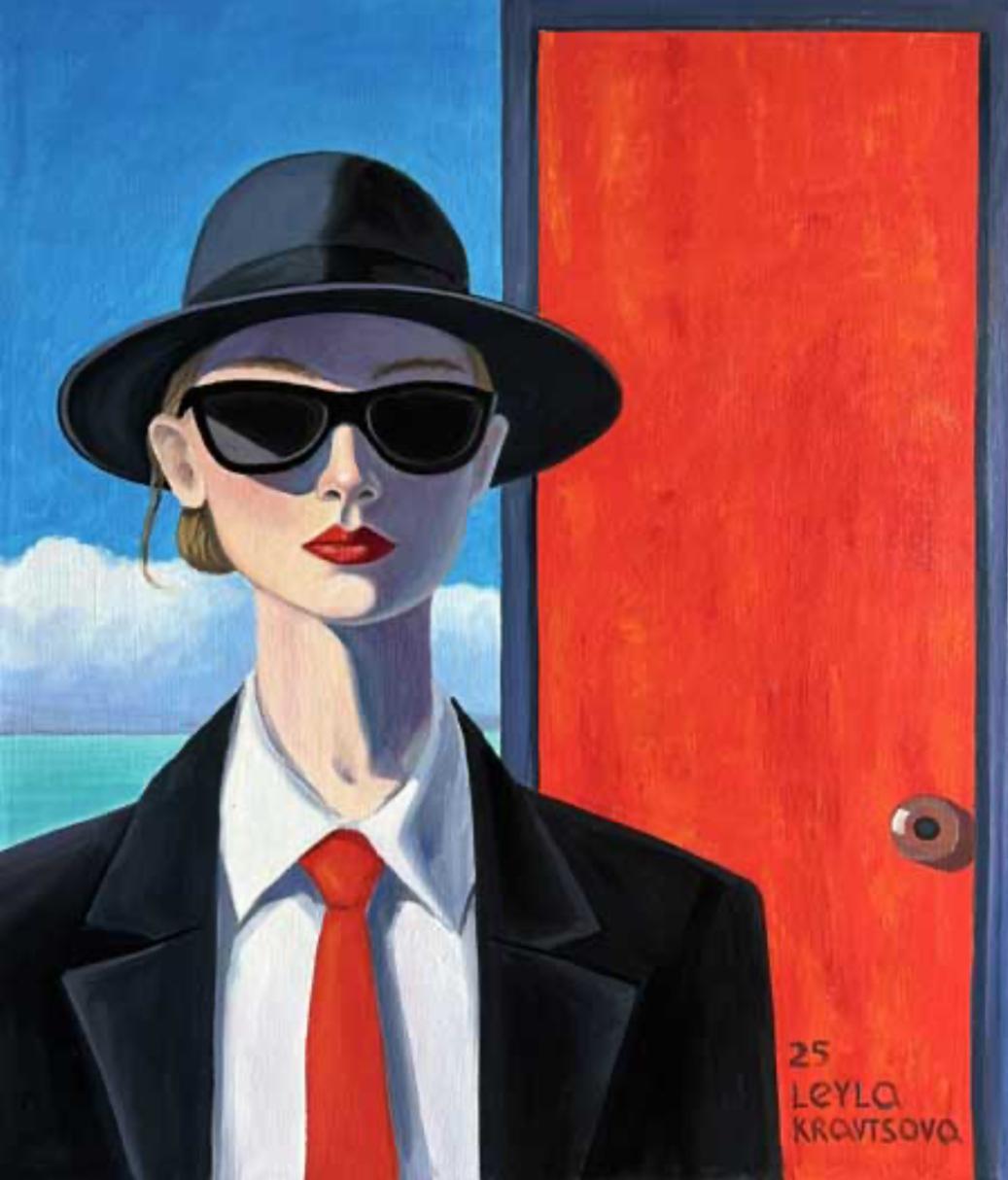 Leyla Kravtsova Figurative Painting - Home , 70x60cm, oil on canvas