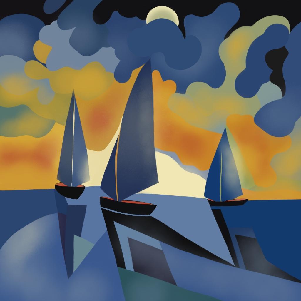 Seascape , 70x70cm, impression sur toile, édition 20 pcs.