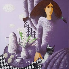 Muguet, 60x60 cm, acrylique, toile