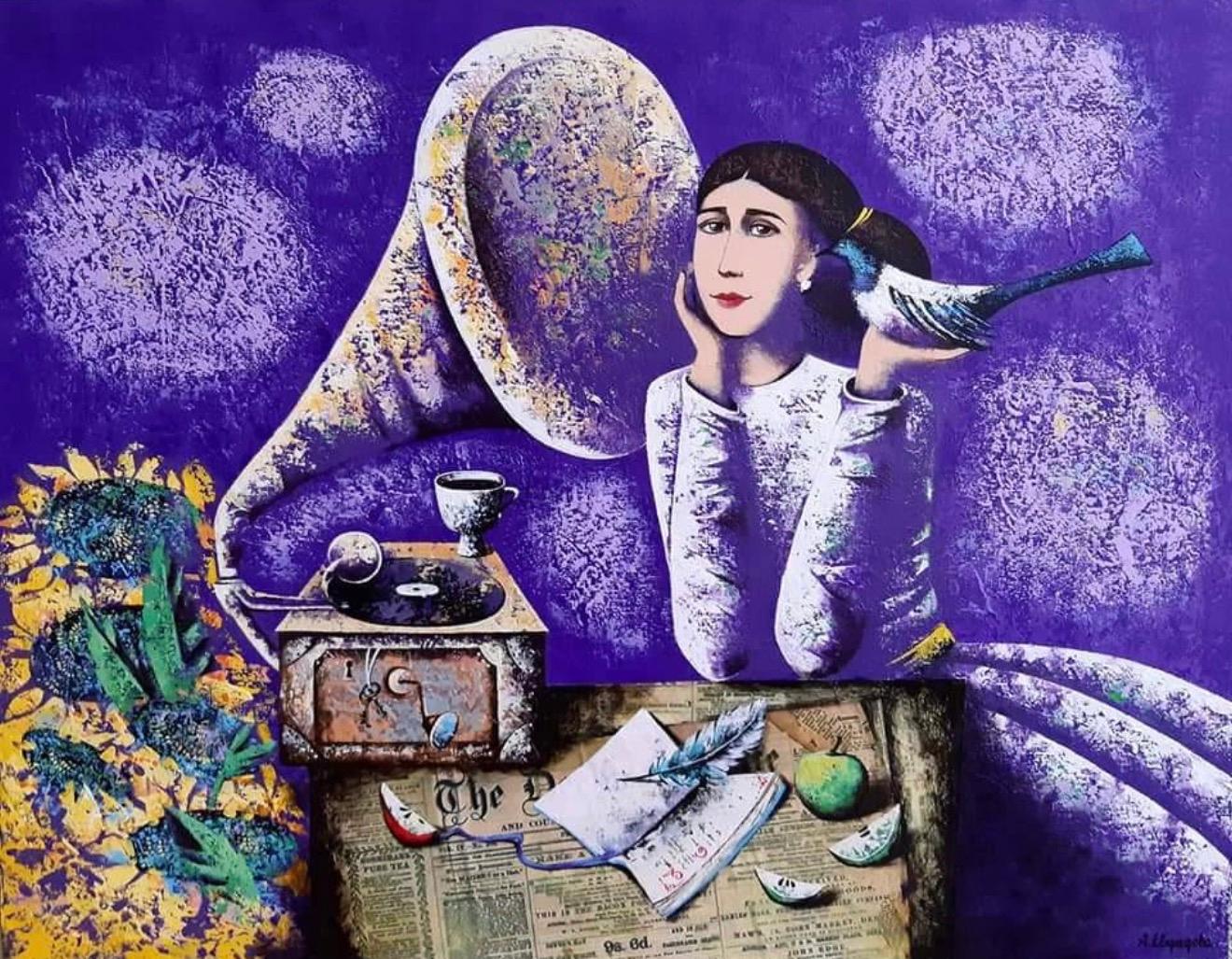 Bonne nouvelle, 70x90 cm, acrylique , Toile