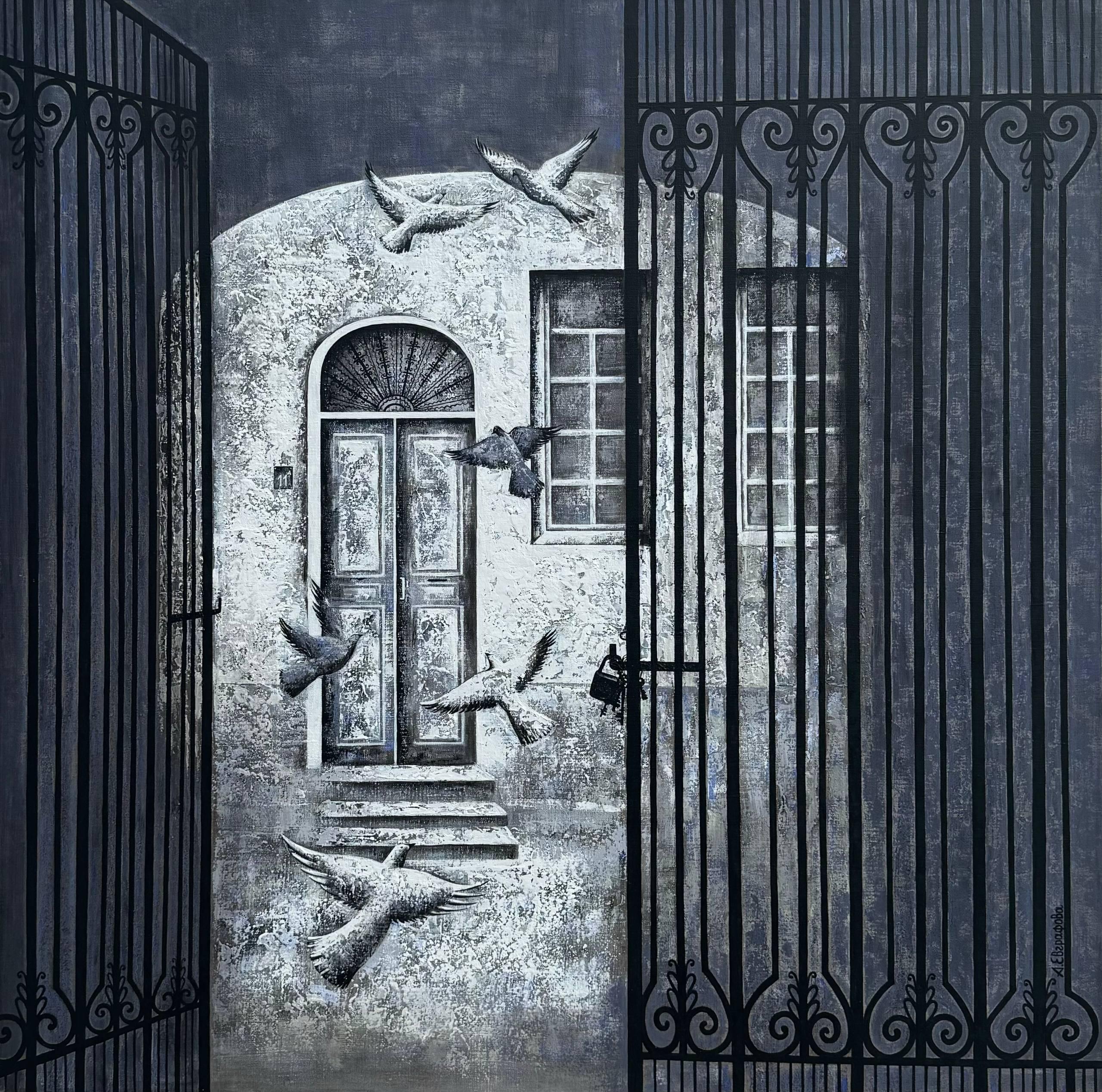 My yard, 110x110 cm, acrylic , Canvas