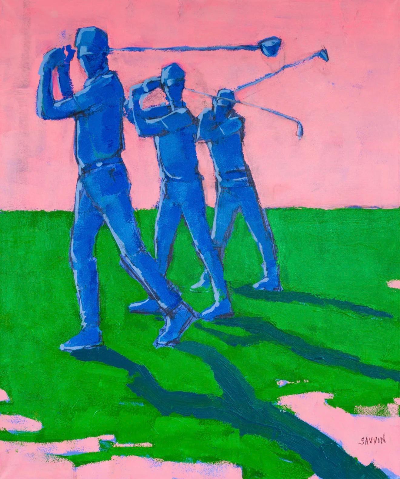 Driving Range, 100x120cm, Acryl, Leinwand