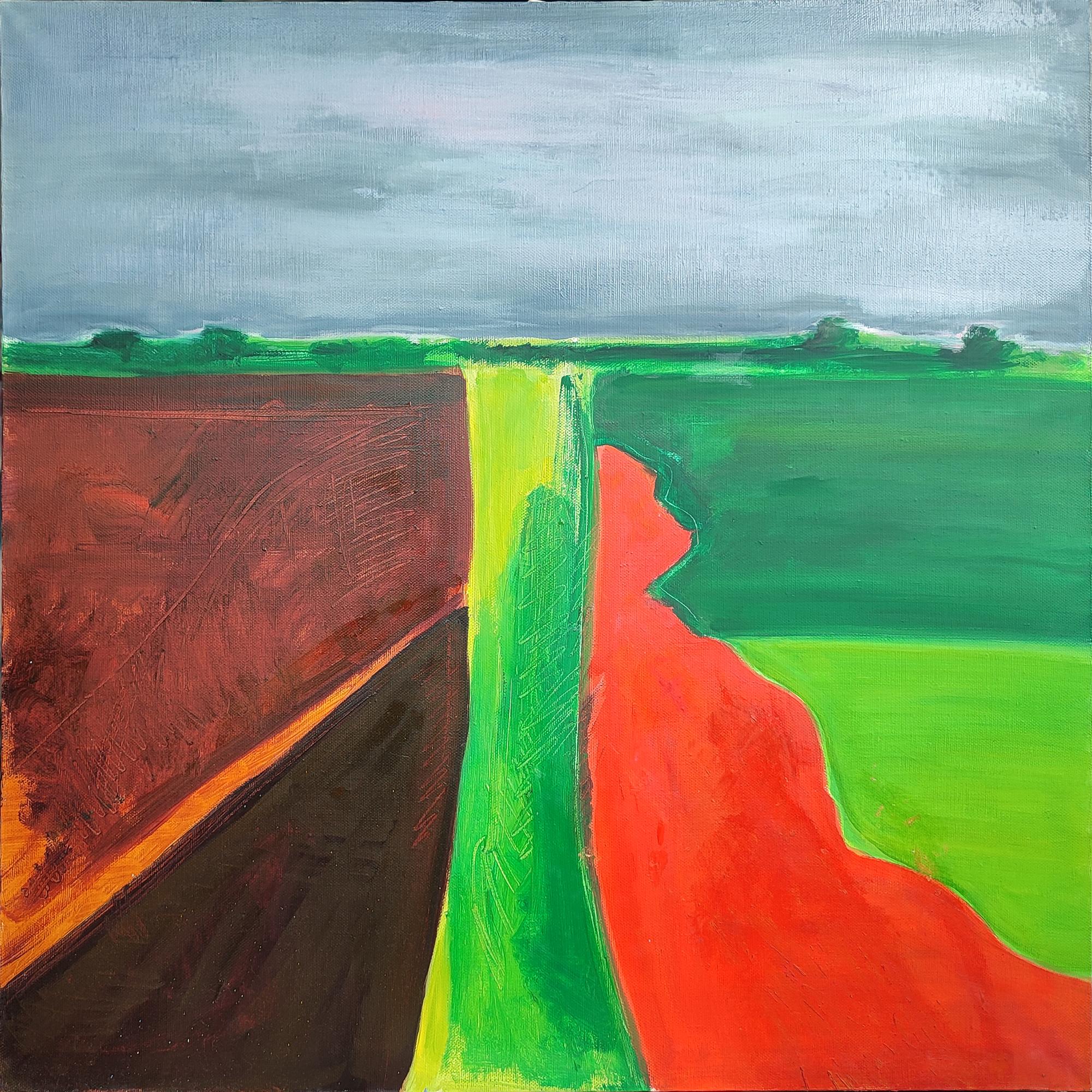 Ansicht des Waldes, 100x100 cm, Öl, Leinwand