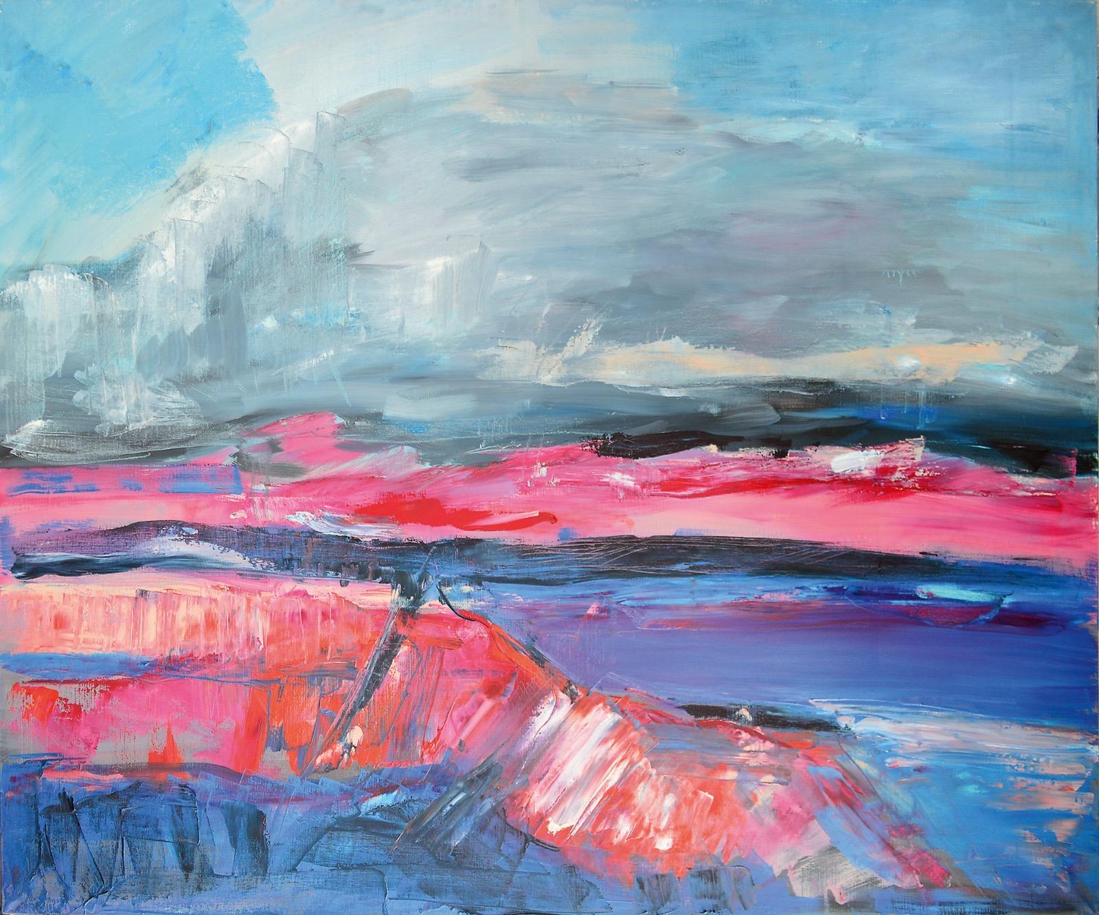 Volcano, 100x120 cm, Öl, Leinwand – Art von Alexandra Lisina