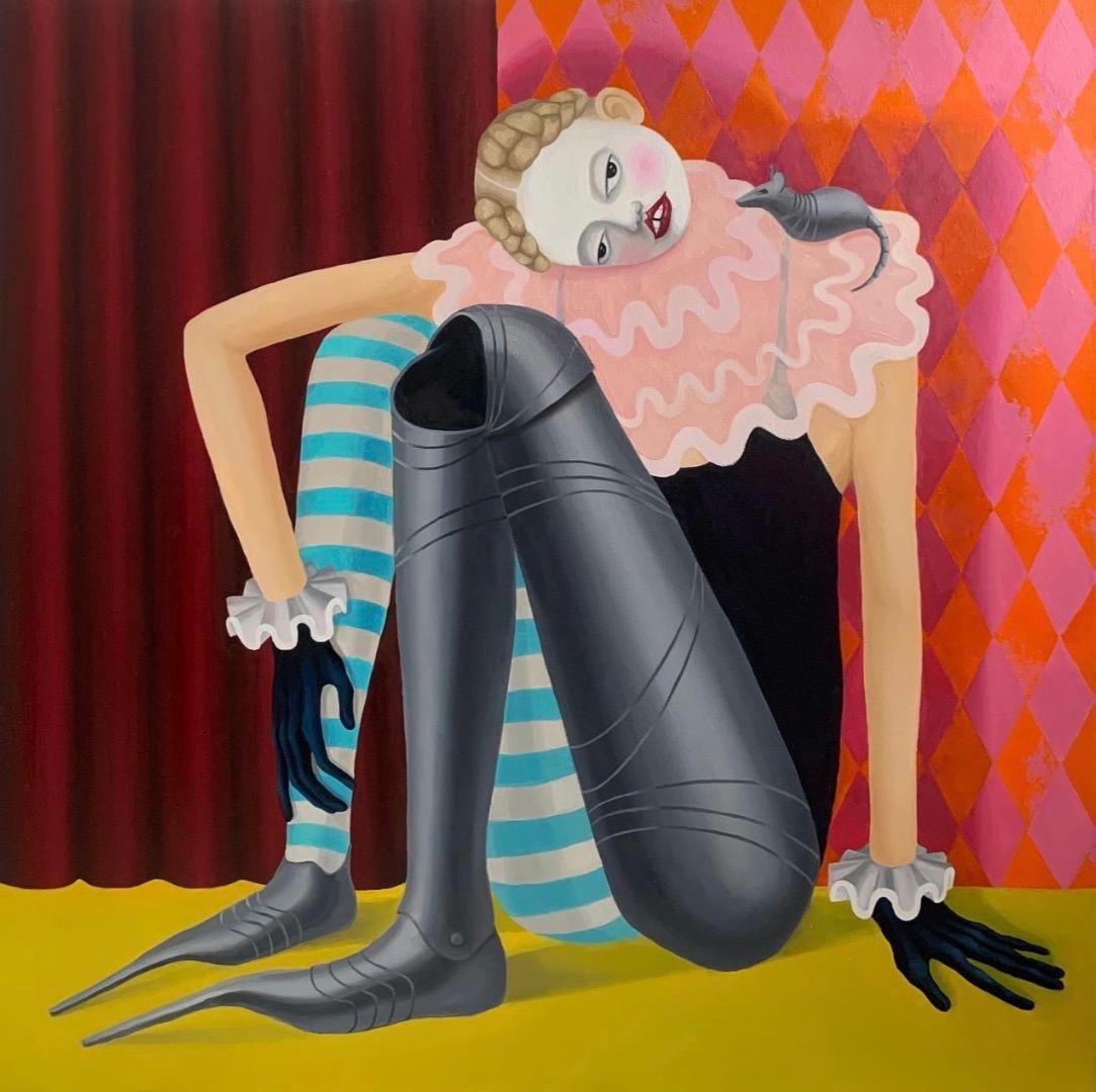 Cirque, 100x100cm, huile sur toile