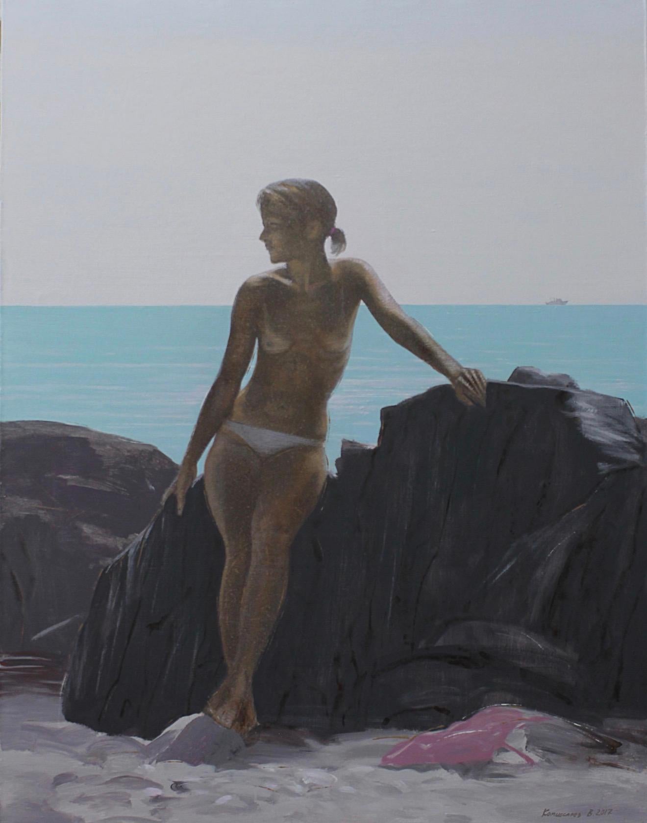 Am Meer, 110,5 x 85,5cm, Acryl auf Leinwand