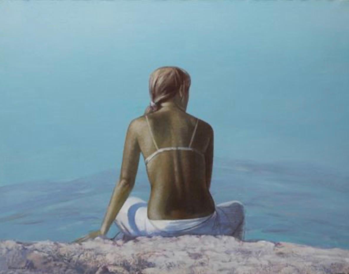 Wolkenloser Tag, 130x100cm, Acryl auf Leinwand – Art von Vadim Komissarov