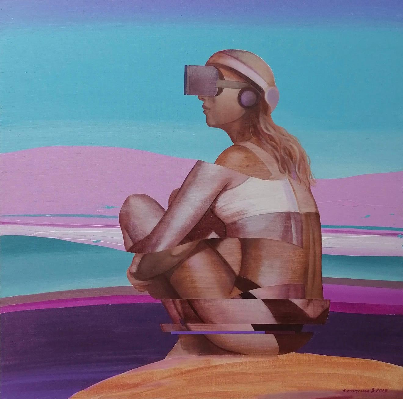 Nach oben, 100x100cm, Acryl auf Leinwand