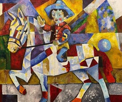 Gewinner, 130x160 cm, Öl, genähter Kaffeesack, Sand