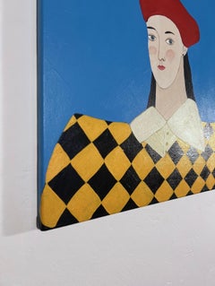 Giacca a scacchi, 40x40 cm, acrilico su tela