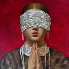 Serie rossa n. 1 , 60x60 cm, olio su tela