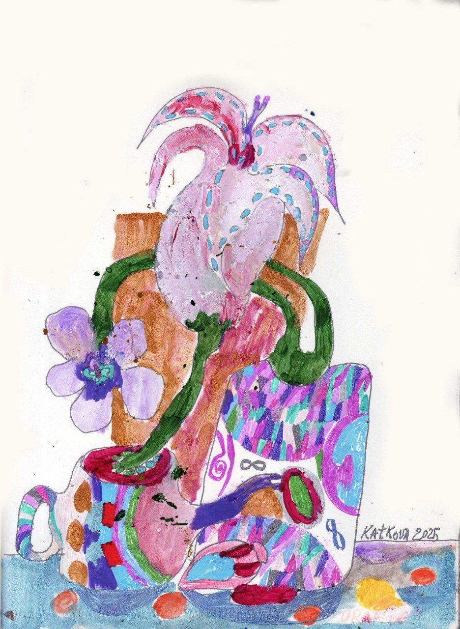 Still life, 29x21 cm, watercolour, paper - Painting by Tonya Katkova