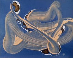 Errori di software, 62x49 cm, acrilico su carta blu