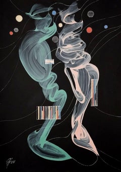 Postumanoidi, 70x50 cm, acrilico su cartone