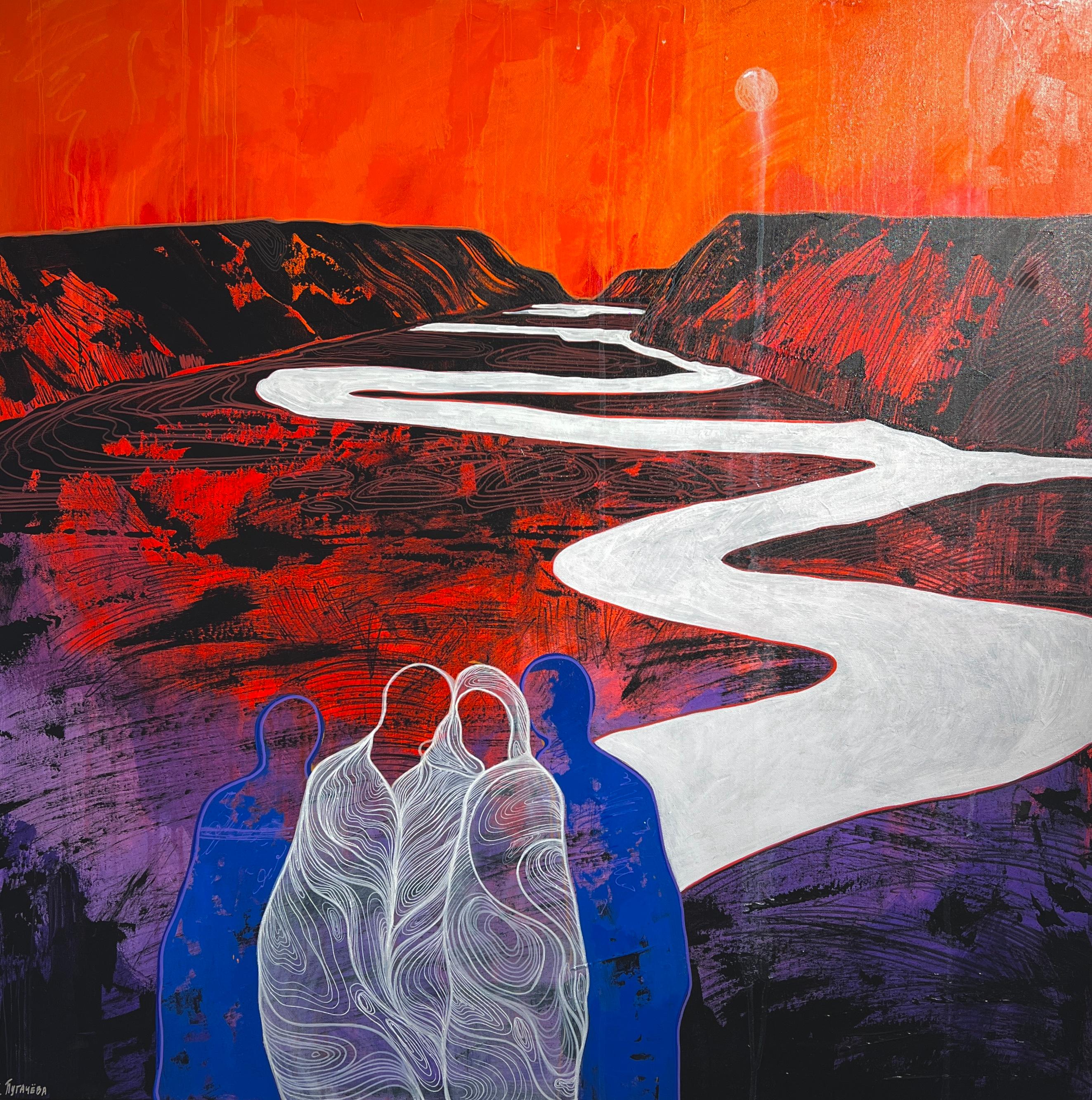 Protección, 100х100 cm, acrílico sobre lienzo