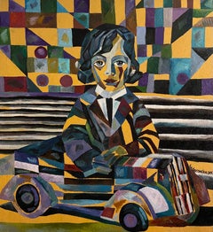 Moses ist angekommen, 100x100cm, Öl, Leinwand, Sand