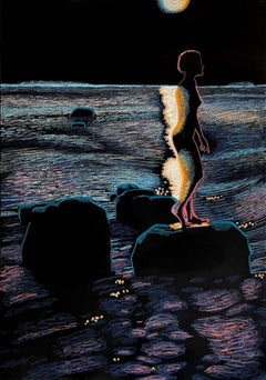 #30, 100x70 cm, acrílico, pastel, lienzo