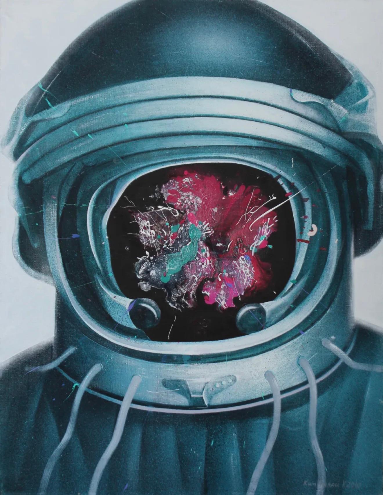 Vadim Komissarov Figurative Painting – Astronaut, 130x100cm, Acryl auf Leinwand