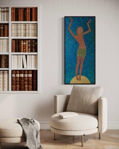 Girl on a ball, 120x60cm, acrylic on canvas