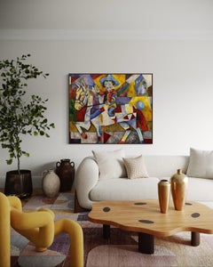 Winner, 130x160 cm, Oil, sewn coffee bag, Sand