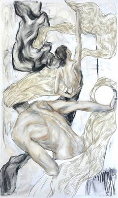 Towards the light, 130x80 cm, oil, acrylic, coal, canvas