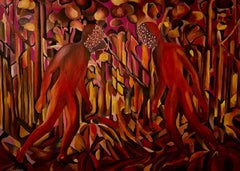 Spiegelung in Rot, 120x170cm, Öl, Leinwand