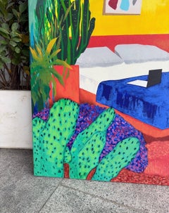 Remote work, 120x120 cm, oil on canvas