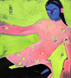 Auf der Party, 100x90cm, Öl auf Leinwand