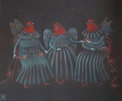 listening to your story, 60x70 cm, tempera , Canvas