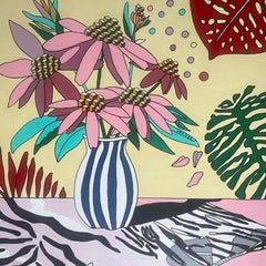 Still life with stripes, 80x80cm, acrylic on canvas