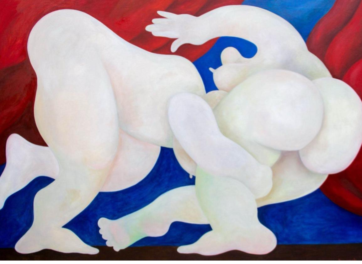 Struggle, 130x180cm, oil on canvas - Painting by Tasya Vasilkova
