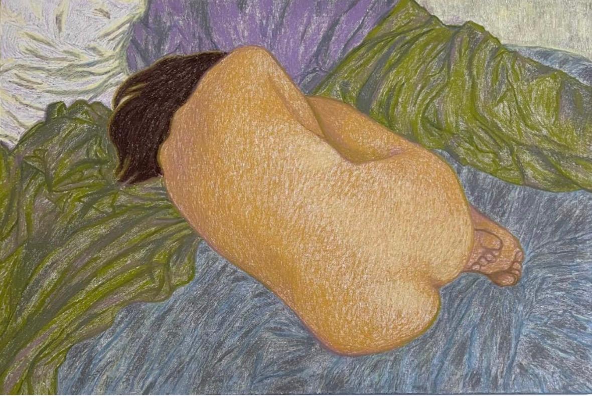 #17, 80x120 cm, acrylic, pastel, canvas