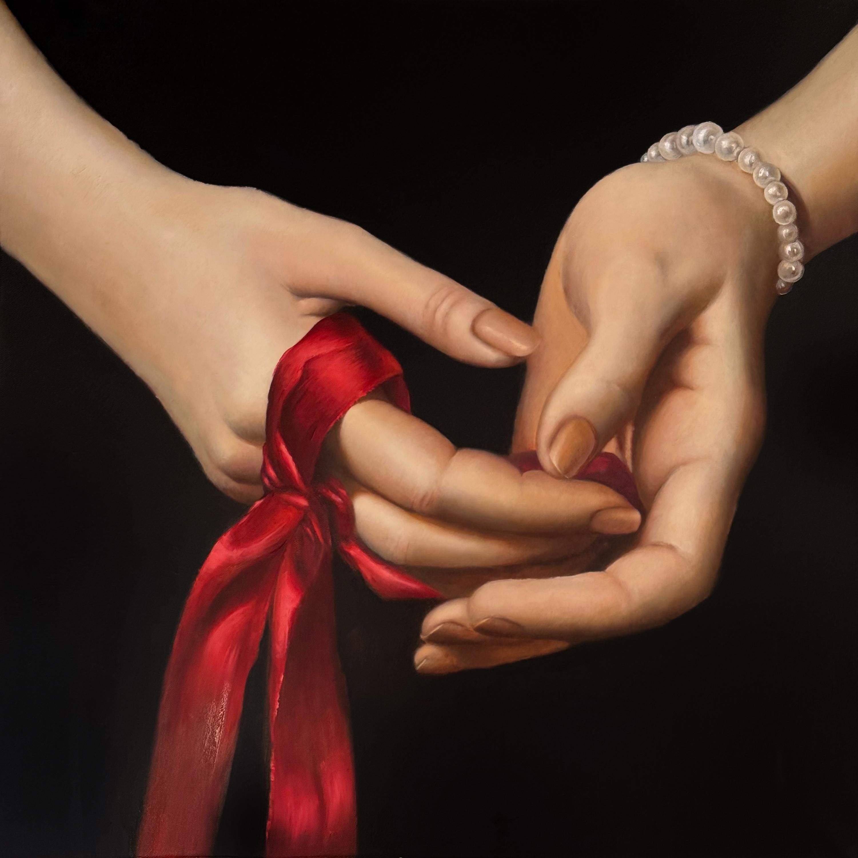 Overcome the divide , 60x60cm, oil on canvas