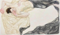 Sueños, 80x130 cm, óleo, acrílico, carbón, lienzo