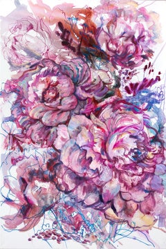 Pfingstrosen, 120x80 cm, Acryl auf Leinwand