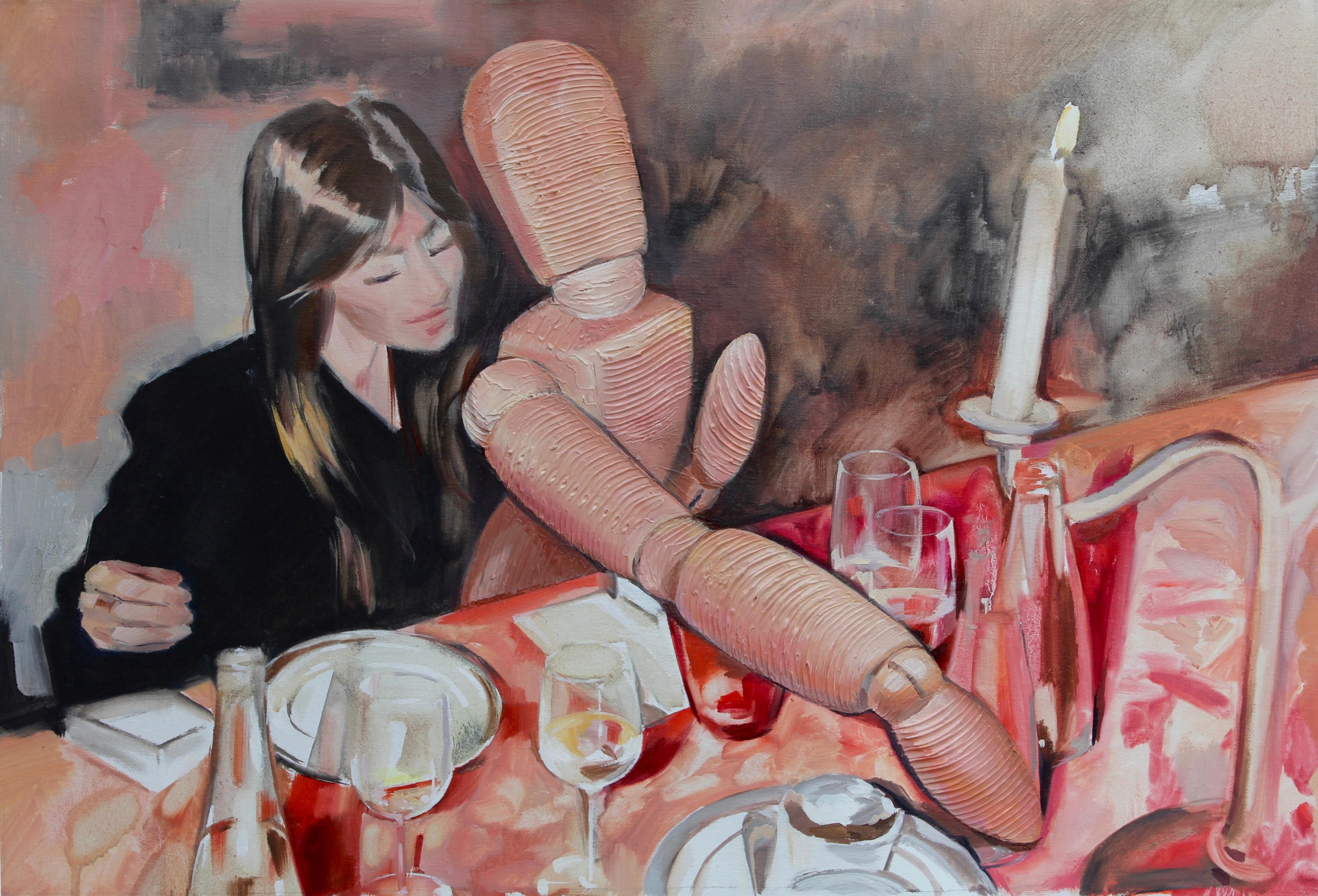 In secret, 60x40 cm, acrylic on canvas - Painting by Irina Aleksandrova